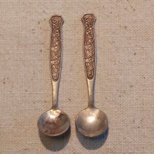 Vintage Meka Denmark Silver salt spoons set of 2
